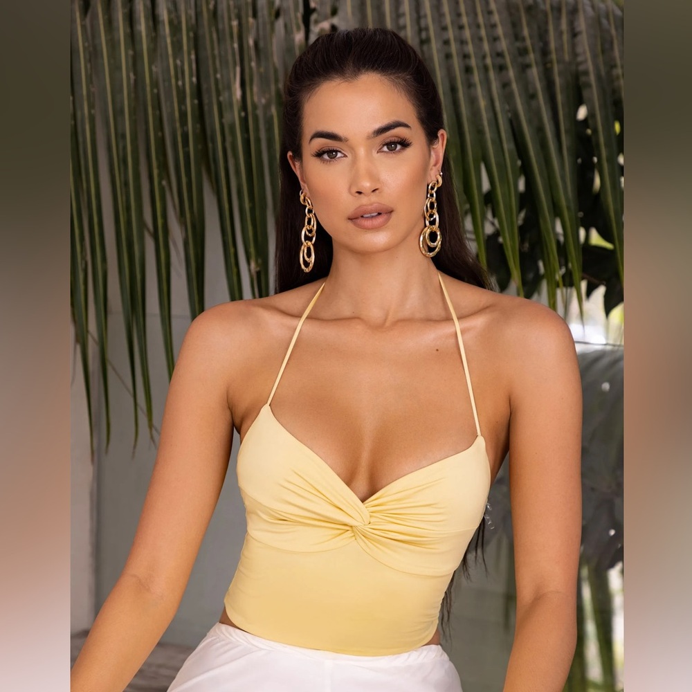 Oh Polly Summer Haze Twist Knot Halter Top